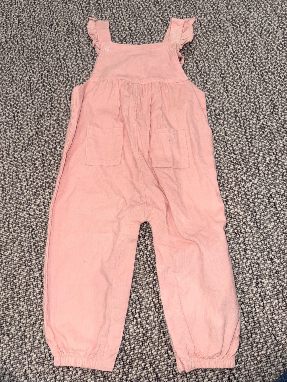 Angel Dear Blush Pink Ruffle-Strap Overalls